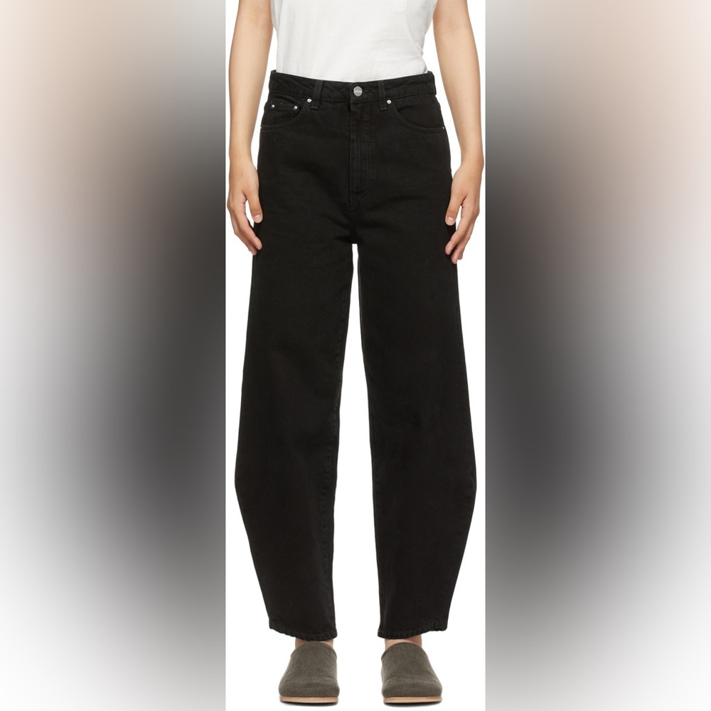 NWT Totême Black Organic Cotton Barrel Leg Jeans size 24